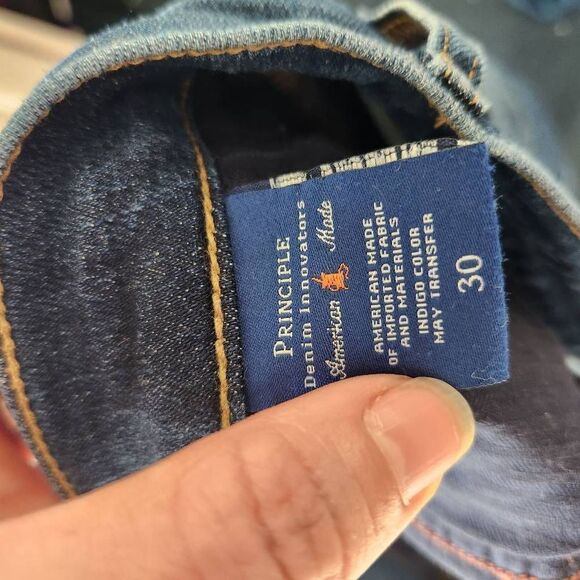 Principle Ultra Dark Wash Mid Rise Straight Leg Stretch Denim Jeans Blue Size 30 - Picture 11 of 12
